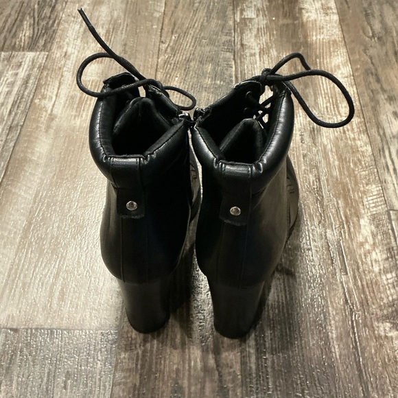 Style & Co Black Lace-Up Heeled Ankle Boots Size 11 - Picture 4 of 12